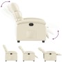 Sillón reclinable de piel sintética color crema