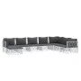 8-teiliges Gartenmöbel-Set mit Kissen aus weißem Stahl von vidaXL, Gartensets - Ref: Foro24-3186912, Preis: 516,95 €, Rabatt: %