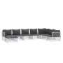 8-teiliges Gartenmöbel-Set mit Kissen aus weißem Stahl von vidaXL, Gartensets - Ref: Foro24-3186912, Preis: 525,22 €, Rabatt: %
