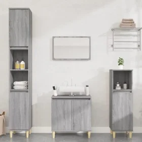 Sonoma gray plywood 3-piece bathroom furniture set by vidaXL, Bathroom furniture - Ref: Foro24-3185587, Price: 169,88 €, Disc...