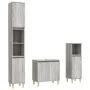 Sonoma gray plywood 3-piece bathroom furniture set by vidaXL, Bathroom furniture - Ref: Foro24-3185587, Price: 169,88 €, Disc...