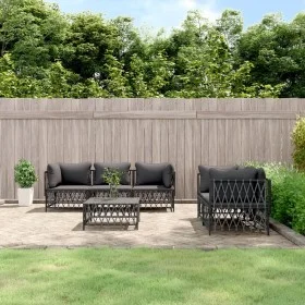 6-piece garden furniture set with anthracite grey steel cushions by vidaXL, Garden sets - Ref: Foro24-3186827, Price: 497,83 ...