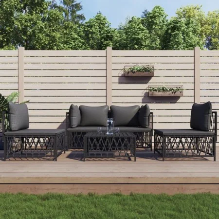 Gartenmöbel-Set 5-teilig und anthrazitgraue Stahlkissen von vidaXL, Gartensets - Ref: Foro24-3186837, Preis: 414,01 €, Rabatt: %