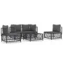 Gartenmöbel-Set 5-teilig und anthrazitgraue Stahlkissen von vidaXL, Gartensets - Ref: Foro24-3186837, Preis: 414,01 €, Rabatt: %