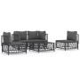 Gartenmöbel-Set 5-teilig und anthrazitgraue Stahlkissen von vidaXL, Gartensets - Ref: Foro24-3186837, Preis: 419,88 €, Rabatt: %