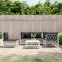 6-teiliges Gartenmöbel-Set mit Kissen aus weißem Stahl von vidaXL, Gartensets - Ref: Foro24-3186886, Preis: 370,83 €, Rabatt: %