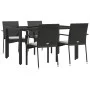 Set de muebles jardín 5 pzas con cojines ratán sintético negro de vidaXL, Conjuntos de jardín - Ref: Foro24-3184977, Precio: ...