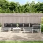 10-teiliges Gartenmöbel-Set mit Kissen aus weißem Stahl von vidaXL, Gartensets - Ref: Foro24-3186930, Preis: 633,88 €, Rabatt: %