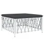 10-teiliges Gartenmöbel-Set mit Kissen aus weißem Stahl von vidaXL, Gartensets - Ref: Foro24-3186930, Preis: 633,88 €, Rabatt: %