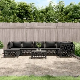 8-piece garden furniture set with anthracite steel cushions by vidaXL, Garden sets - Ref: Foro24-3186899, Price: 650,96 €, Di...