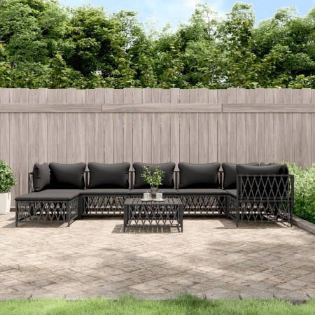 8-teiliges Gartenmöbel-Set mit anthrazitfarbenen Stahlkissen von vidaXL, Gartensets - Ref: Foro24-3186899, Preis: 659,97 €, R...