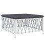3-teiliges Gartenmöbel-Set mit Kissen aus weißem Stahl von vidaXL, Gartensets - Ref: Foro24-3186846, Preis: 186,99 €, Rabatt: %