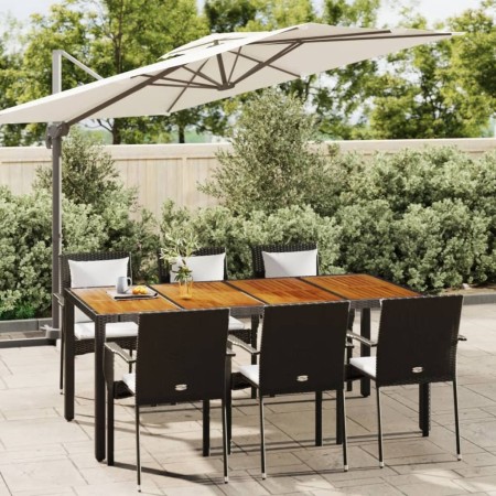 7-piece garden dining set and black synthetic rattan cushions by vidaXL, Garden sets - Ref: Foro24-3184991, Price: 521,70 €, ...