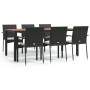 7-piece garden dining set and black synthetic rattan cushions by vidaXL, Garden sets - Ref: Foro24-3184991, Price: 521,70 €, ...