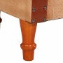 Sillón de cuero auténtico y madera maciza de mango marrón