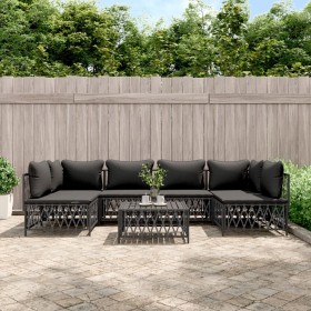 7-teiliges Gartenmöbel-Set mit anthrazitfarbenen Stahlkissen von vidaXL, Gartensets - Ref: Foro24-3186911, Preis: 610,53 €, R...