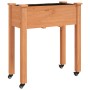 Planter with lining and wheels in brown fir wood 71x37x80 cm by vidaXL, Pots and planters - Ref: Foro24-3157824, Price: 68,59...