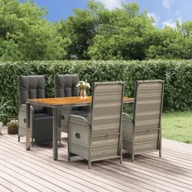 5-piece garden dining set with gray synthetic rattan cushions by vidaXL, Garden sets - Ref: Foro24-3185046, Price: 756,13 €, ...