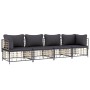 Juego de muebles de jardín 4 pzas y cojines ratán PE antracita de vidaXL, Sofás de exterior - Ref: Foro24-3186699, Precio: 33...