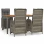 5-piece garden dining set with gray synthetic rattan cushions by vidaXL, Garden sets - Ref: Foro24-3185046, Price: 756,03 €, ...