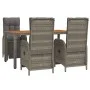 5-piece garden dining set with gray synthetic rattan cushions by vidaXL, Garden sets - Ref: Foro24-3185046, Price: 756,03 €, ...