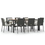 9-teiliges Garten-Essset und schwarze Kissen aus synthetischem Rattan von vidaXL, Gartensets - Ref: Foro24-3157968, Preis: 66...