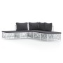 Juego de muebles de jardín 5 piezas y cojines acero blanco de vidaXL, Conjuntos de jardín - Ref: Foro24-3186882, Precio: 291,...