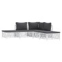 5-piece garden furniture set and white steel cushions by vidaXL, Garden sets - Ref: Foro24-3186882, Price: 291,27 €, Discount: %