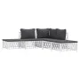 Juego de muebles de jardín 5 piezas y cojines acero blanco de vidaXL, Conjuntos de jardín - Ref: Foro24-3186882, Precio: 285,...