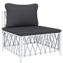 Juego de muebles de jardín 5 piezas y cojines acero blanco de vidaXL, Conjuntos de jardín - Ref: Foro24-3186882, Precio: 291,...