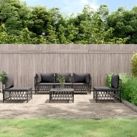 Gartenmöbel-Set 6-teilig und anthrazitgraue Stahlkissen von vidaXL, Gartensets - Ref: Foro24-3186841, Preis: 506,70 €, Rabatt: %