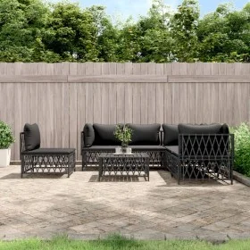6-piece garden furniture set with anthracite gray steel cushions by vidaXL, Garden sets - Ref: Foro24-3186887, Price: 498,11 ...