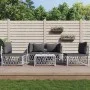 5-teiliges Gartenmöbel-Set und weiße Stahlkissen von vidaXL, Gartensets - Ref: Foro24-3186836, Preis: 313,81 €, Rabatt: %