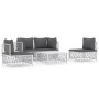5-piece garden furniture set and white steel cushions by vidaXL, Garden sets - Ref: Foro24-3186836, Price: 318,25 €, Discount: %
