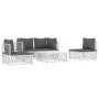 5-teiliges Gartenmöbel-Set und weiße Stahlkissen von vidaXL, Gartensets - Ref: Foro24-3186836, Preis: 313,81 €, Rabatt: %