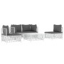 5-teiliges Gartenmöbel-Set und weiße Stahlkissen von vidaXL, Gartensets - Ref: Foro24-3186836, Preis: 318,25 €, Rabatt: %