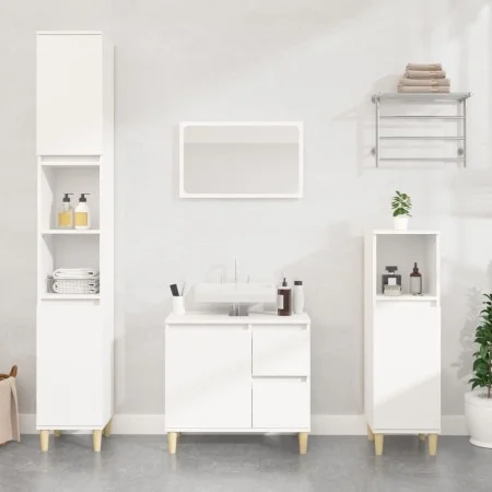 3-teiliges Badmöbel-Set Sperrholz weiß von vidaXL, Badezimmermöbel - Ref: Foro24-3185535, Preis: 191,97 €, Rabatt: %