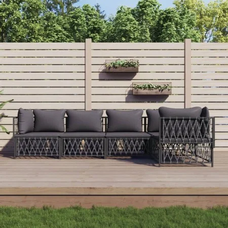 5-teiliges Gartenmöbel-Set mit anthrazitfarbenen Stahlkissen von vidaXL, Gartensets - Ref: Foro24-3186873, Preis: 452,39 €, R...