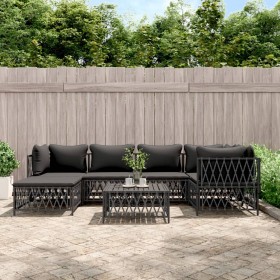7-piece garden furniture set with anthracite steel cushions by vidaXL, Garden sets - Ref: Foro24-3186895, Price: 567,01 €, Di...