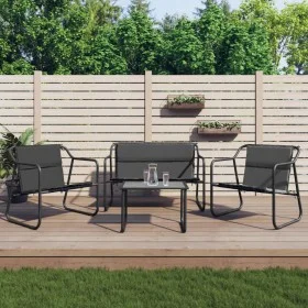 Juego muebles de jardín 4 pzas y cojines acero gris antracita by vidaXL, Garden sets - Ref: Foro24-3186934, Price: 175,23 €, ...
