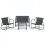 Juego muebles de jardín 4 pzas y cojines acero gris antracita de vidaXL, Conjuntos de jardín - Ref: Foro24-3186934, Precio: 1...