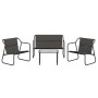 Gartenmöbel-Set 4-teilig mit anthrazitgrauen Stahlkissen. von vidaXL, Gartensets - Ref: Foro24-3186934, Preis: 179,71 €, Raba...