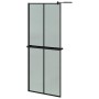 Duschwand mit ESG-Glasablage und schwarzem Aluminium 80x195 cm von vidaXL, Duschwände und Duschwände - Ref: Foro24-3185453, P...