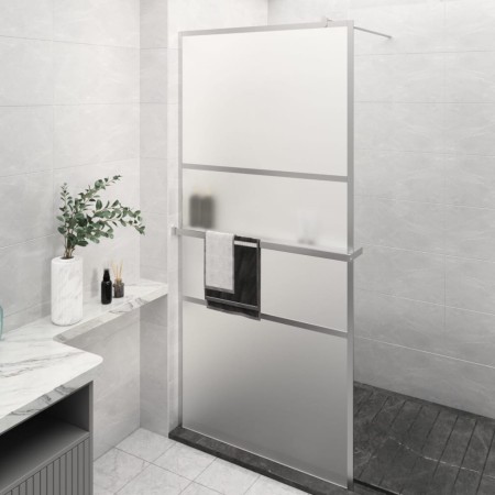 Duschwand mit Regal aus ESG-Glas und verchromtem Aluminium 80x195 cm. von vidaXL, Duschwände und Duschwände - Ref: Foro24-318...