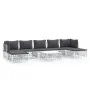 8-teiliges Gartenmöbel-Set mit Kissen aus weißem Stahl von vidaXL, Gartensets - Ref: Foro24-3186906, Preis: 458,29 €, Rabatt: %