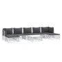 8-teiliges Gartenmöbel-Set mit Kissen aus weißem Stahl von vidaXL, Gartensets - Ref: Foro24-3186906, Preis: 458,29 €, Rabatt: %