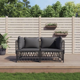 Gartenmöbel-Set 2-teilig und anthrazitgraue Stahlkissen von vidaXL, Gartensets - Ref: Foro24-3186813, Preis: 184,75 €, Rabatt: %