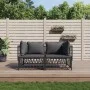 Garden furniture set 2 pieces and anthracite gray steel cushions by vidaXL, Garden sets - Ref: Foro24-3186813, Price: 182,47 ...