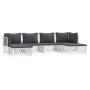 6-piece garden furniture set with cushions white steel by vidaXL, Garden sets - Ref: Foro24-3186900, Price: 353,15 €, Discoun...