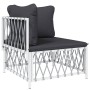 6-piece garden furniture set with cushions white steel by vidaXL, Garden sets - Ref: Foro24-3186900, Price: 353,15 €, Discoun...